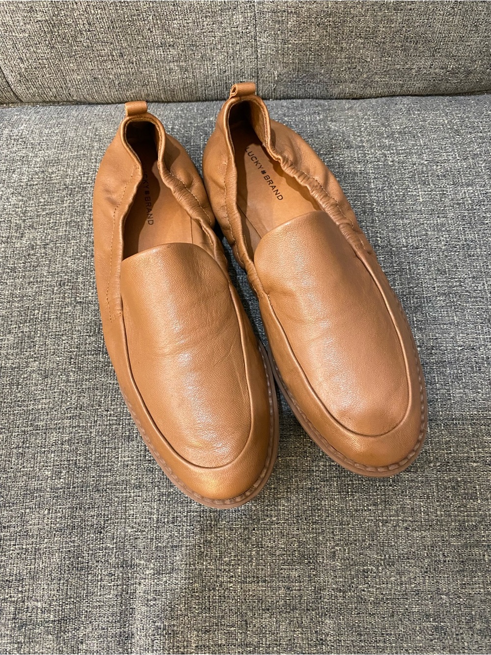 Lucky Brand Maeki Cognac Leather Slip -On Loafer Women’s Size 9.5